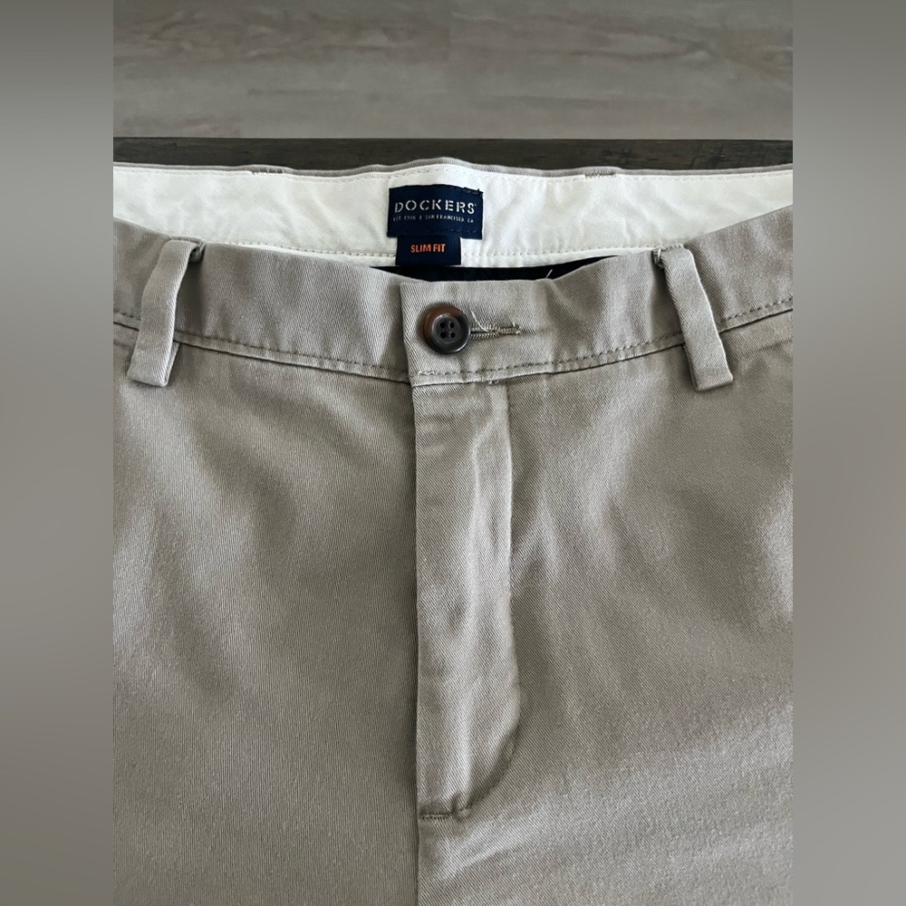 MENS DOCKERS SLIM FIT KHAKI CHINO PANTS - Picture 3 of 5